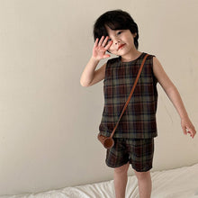 Load image into Gallery viewer, X85235TG-Summer baby casual vest brother and sister suit