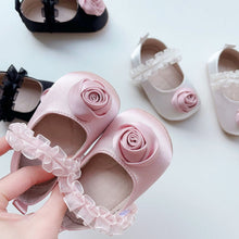 Load image into Gallery viewer, X917AC-Korean imitation silk rose soft sole toddler shoes