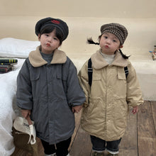 Load image into Gallery viewer, D83256SE-Winter lamb fur collar plus velvet thickened mid-length windbreaker jacket