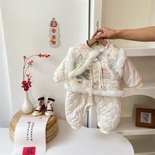 Load image into Gallery viewer, 2306302LS- Winter fur plush thickened New Year's greetings romper