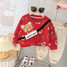 Load image into Gallery viewer, AC24CTG- Spring New Year Greetings Bear Long Sleeve Top + Pants Set