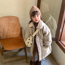 Load image into Gallery viewer, D91308SE-Autumn and winter lapel mid-length plus velvet thickened windbreaker jacket