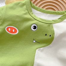 Load image into Gallery viewer, 2402267LS-Summer version short-sleeved cute cartoon dinosaur thin crawling suit