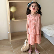 Load image into Gallery viewer, C83709JG-Summer pure cotton loose casual vest + shorts two-piece set