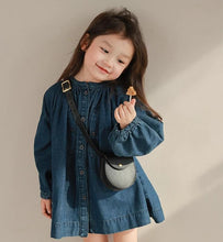 Load image into Gallery viewer, <Taiwan Pavilion> SK23152DS- Spring and Autumn Stand-up Collar Single-breasted Washed Denim Dress