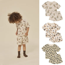 Load image into Gallery viewer, D24340TG-Summer cotton dinosaur animal short-sleeved top + shorts two-piece set