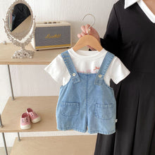 Load image into Gallery viewer, AK298LS-Summer bunny ears super cute denim overalls