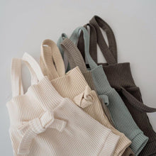 Load image into Gallery viewer, Y5407LS Spring and Summer Cotton Stripe Adjustable Waist Bib Jumpsuit + Hairband