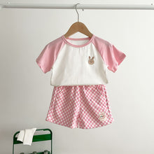 Load image into Gallery viewer, 53110TG-Summer Korean version of small animal embroidery sports short-sleeved two-piece suit
