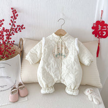 Load image into Gallery viewer, AL736LS-Winter baby retro quilted embroidery thickened New Year's greetings crawling clothes