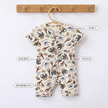 Load image into Gallery viewer, D24335LS-Summer short-sleeved animal print crawler suit