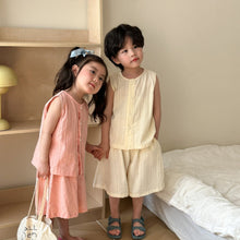 Load image into Gallery viewer, C83709JG-Summer pure cotton loose casual vest + shorts two-piece set