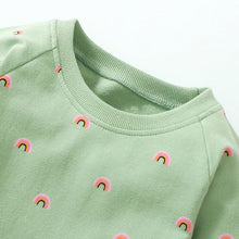 Load image into Gallery viewer, S1623DS-Little maven autumn European and American pure cotton rainbow girl long-sleeved dress