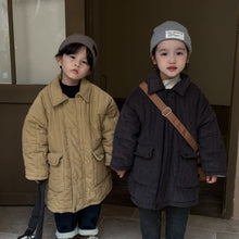 Load image into Gallery viewer, D83313SE-Autumn and winter children's corduroy cotton thickened plus velvet medium-length solid color coat