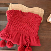 Load image into Gallery viewer, AQ024DS-Cute Thickened Girls Solid Color New Year Greetings Dress