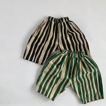 Load image into Gallery viewer, 2251PA-Summer pure cotton breathable vertical stripes personalized Korean style cropped pants