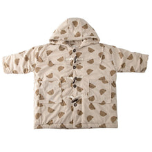Load image into Gallery viewer, D83290SE-Autumn and winter thickened ox horn corduroy bear hooded jacket