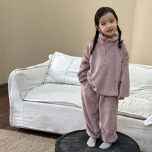 Load image into Gallery viewer, D83573TG-Korean style flannel home clothes suit for boys and girls