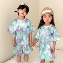 Load image into Gallery viewer, X86006TG-Summer tie-dye sports brother and sister outfit