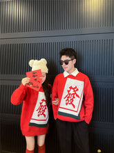 Load image into Gallery viewer, 2009PCW-Autumn and winter New Year greetings print parent-child top