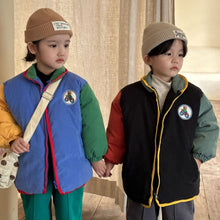 Load image into Gallery viewer, D83396SE-Winter children's contrast color thick down cotton mid-length bread coat
