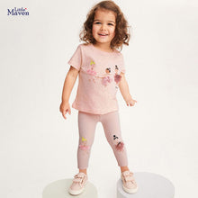 Load image into Gallery viewer, 22047JG-Summer short-sleeved girls printed top + trousers home two-piece set