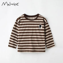 Load image into Gallery viewer, 8542SE-malwee autumn striped long-sleeved round neck bottoming shirt