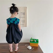 Load image into Gallery viewer, AX1252TG-Summer Girls Polka Dot Top + Overalls Two-piece Set