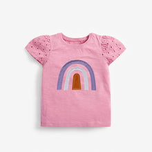 Load image into Gallery viewer, 81155SE-malwee summer children's round neck rainbow short-sleeved top