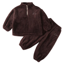 Load image into Gallery viewer, DZ240190JG-Autumn and winter flannel thickened top + trousers home set