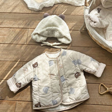 Load image into Gallery viewer, Y7237LS-Mini bear quilted cardigan jumpsuit