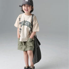 Load image into Gallery viewer, BB-2413SE-Spring and summer contrast color children's patchwork printed short-sleeved T-shirt