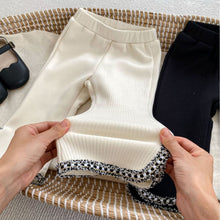Load image into Gallery viewer, H10006PA-Autumn and winter girls' plus velvet split lace flared trousers