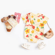 Load image into Gallery viewer, BRS1001LS-Summer Korean style bear flower pure cotton bodysuit