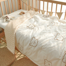 Load image into Gallery viewer, 91101AC-Washed cotton embroidery air conditioning quilt bean velvet soothing quilt