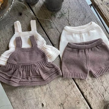 Load image into Gallery viewer, MY8305TG-Baby girl camisole sweater top shorts set