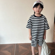 Load image into Gallery viewer, X85228TG- Striped boys and girls sports casual suit