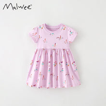 Load image into Gallery viewer, 9314DS-Summer European and American children's round neck short-sleeved casual dress