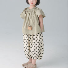 Load image into Gallery viewer, BB2419PCW-Summer Japanese Girls Solid Color Baby Shirt Woven Parent-child Top