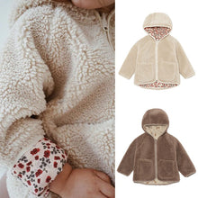 Load image into Gallery viewer, D22871SE-Autumn and winter baby warm plush hooded jacket