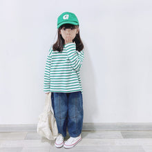 Load image into Gallery viewer, 23019PCW-Japanese loose cotton striped long-sleeved top parent-child outfit