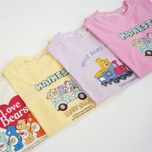 Load image into Gallery viewer, 24035SE-Spring and Summer Korean Short Sleeve Cotton Bear Printed T-shirt