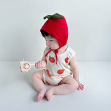 Load image into Gallery viewer, 081502LS-Korean version tomato print bodysuit + hat