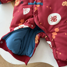 Load image into Gallery viewer, AL417LE-Chinese style thickened oblique collar winter New Year's greeting jumpsuit