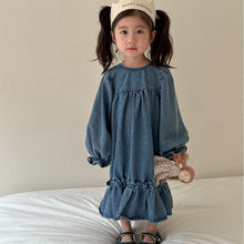 Load image into Gallery viewer, C85221DS-Fashionable girls long-sleeved fishtail denim dress