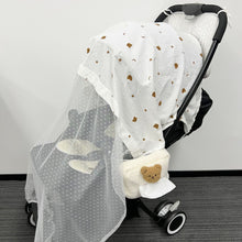 Load image into Gallery viewer, YT040AC-INS Children's stroller mosquito net cartoon embroidery bear rabbit tiger yarn cover free installation baby mesh mosquito cover