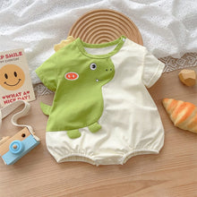 Load image into Gallery viewer, 2402267LS-Summer version short-sleeved cute cartoon dinosaur thin crawling suit