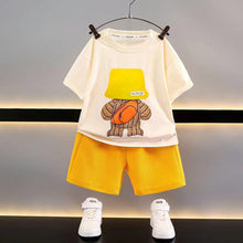 Load image into Gallery viewer, PM001TG-Summer casual suit loose backpack printed short-sleeved top + waffle shorts