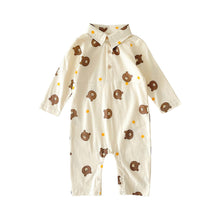 Load image into Gallery viewer, BRW1163LS-Spring and Autumn Lapel Bear Long Sleeve Cotton Climbing Suit