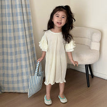 Load image into Gallery viewer, X85108JG-Summer thin accordion pleated girls' nightdress & boys' vest trousers set home clothes